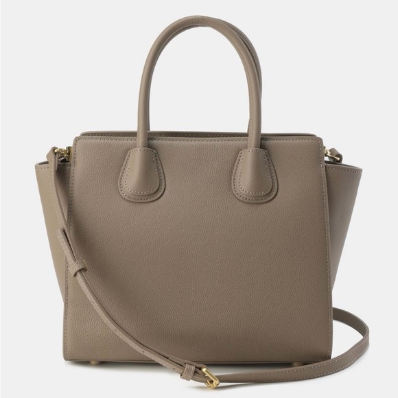 Moncrief Elegant Taupe Italian Leather Handbag, Shoulder Strap, London Designer - Picture 2 of 15